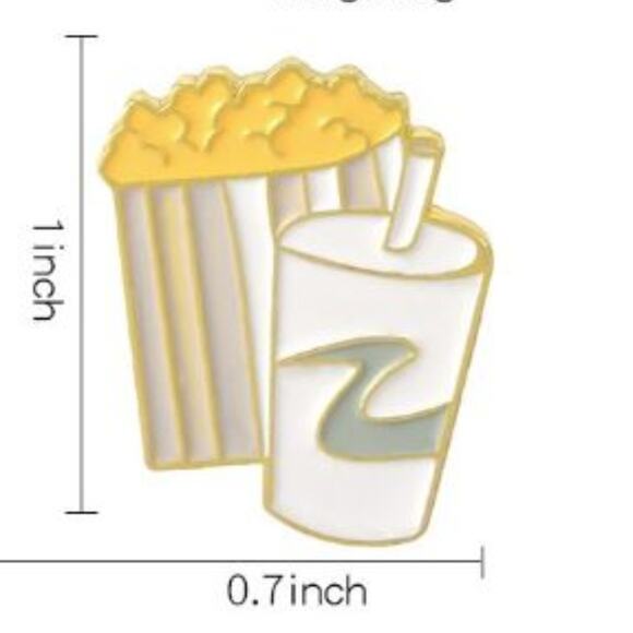 Soda and Popcorn Pin Brooch - Picture 1 of 3